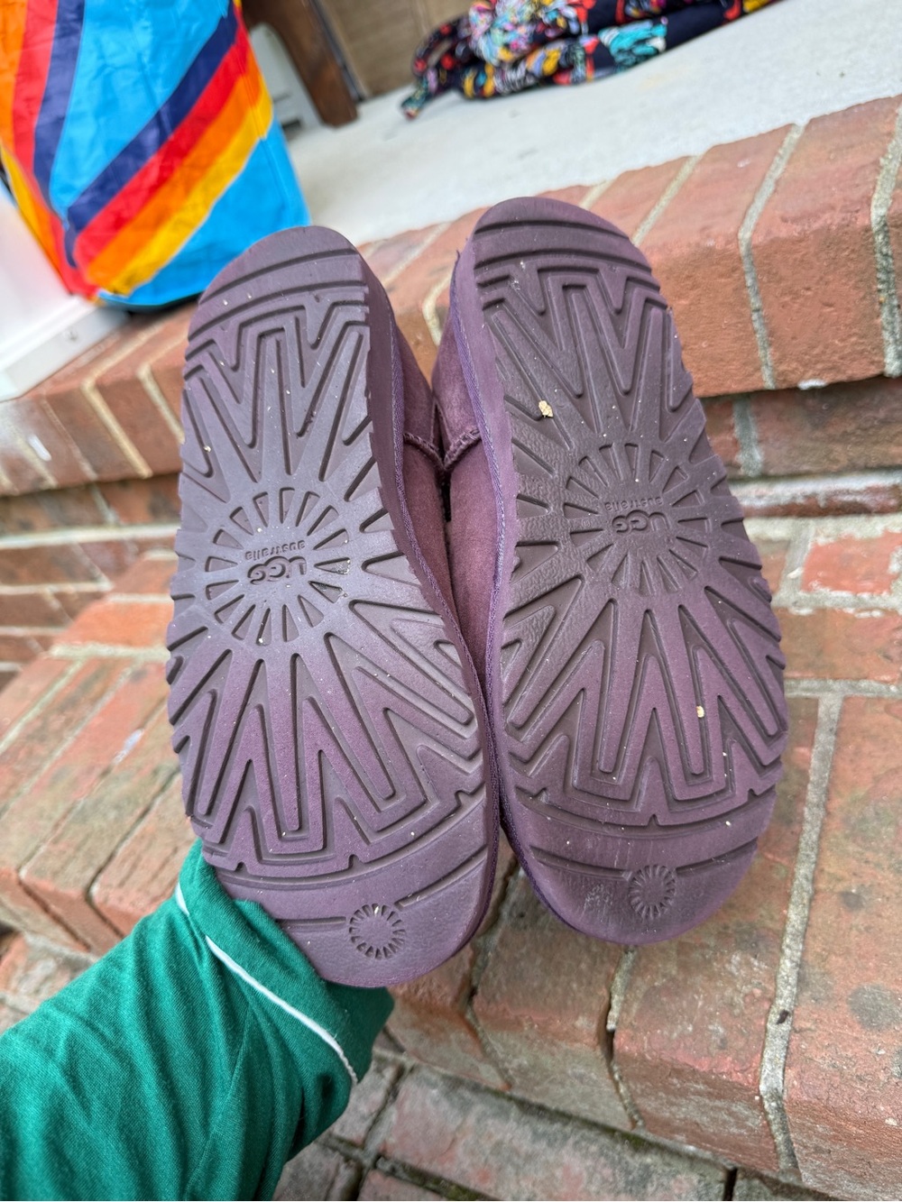 Vintage UGG Australia Purple Shearling Short Leather Snow Boots Size 6 Women’s - Picture 5 of 11